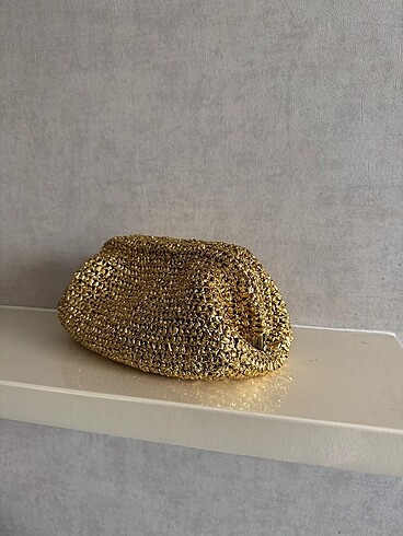 Zara Gold Clutch Çanta