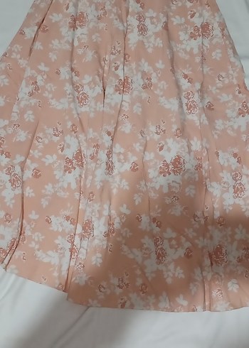 Pembe Vintage Bohem Uzun Pilili Etek - Görsel 2