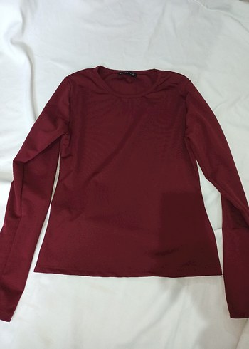 Bordo Kadın Uzun Kollu Basic Bluz - Görsel 2