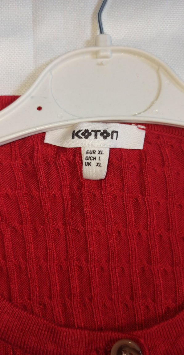 Kırmızı Örgü Kadın Hırka - Görsel 3