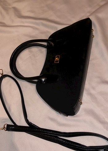 Siyah Süet Deri Fermuarlı Kadın Çantası - Görsel 11