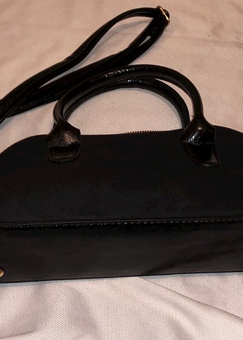 Siyah Süet Deri Fermuarlı Kadın Çantası - Görsel 5