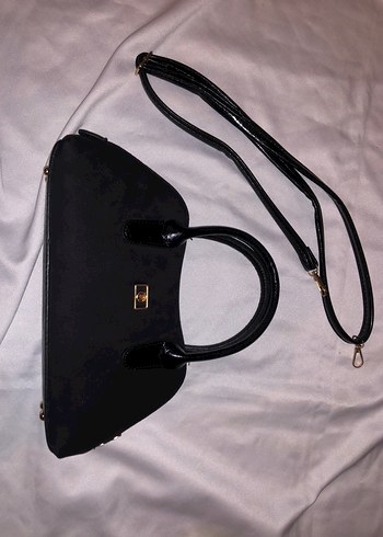 Siyah Süet Deri Fermuarlı Kadın Çantası - Görsel 16