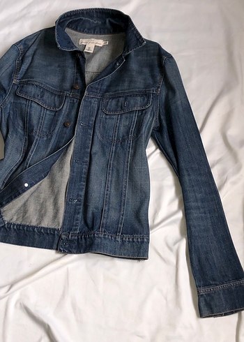 Düğmeli Mavi Denim Kadın Ceket - Görsel 5