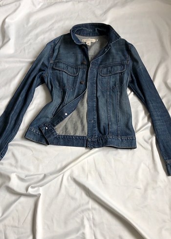 Düğmeli Mavi Denim Kadın Ceket - Görsel 2