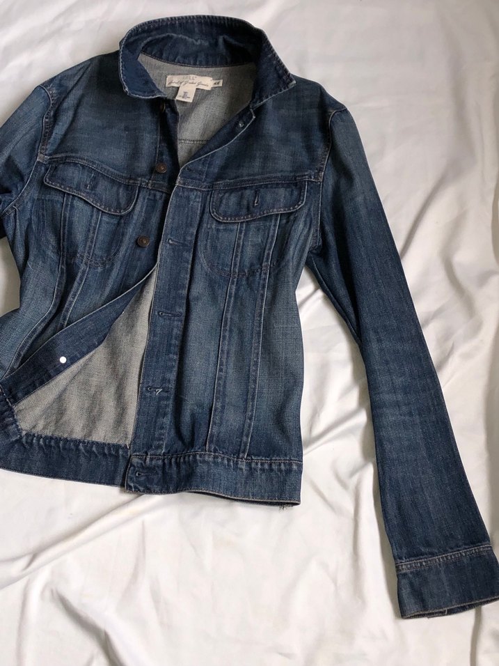 Düğmeli Mavi Denim Kadın Ceket - Görsel 5