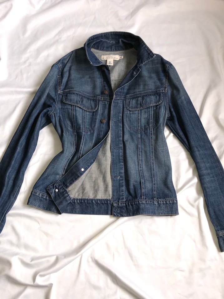 Düğmeli Mavi Denim Kadın Ceket - Görsel 3