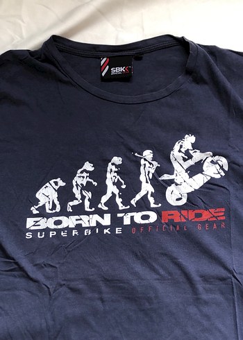 Mavi Baskılı Erkek Bisikletçi Tişörtü - Görsel 2