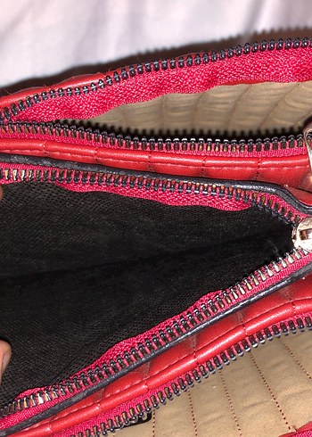 Kırmızı Deri Kadın Çanta - Görsel 7