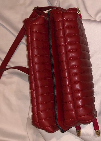Kırmızı Deri Kadın Çanta - Görsel 8