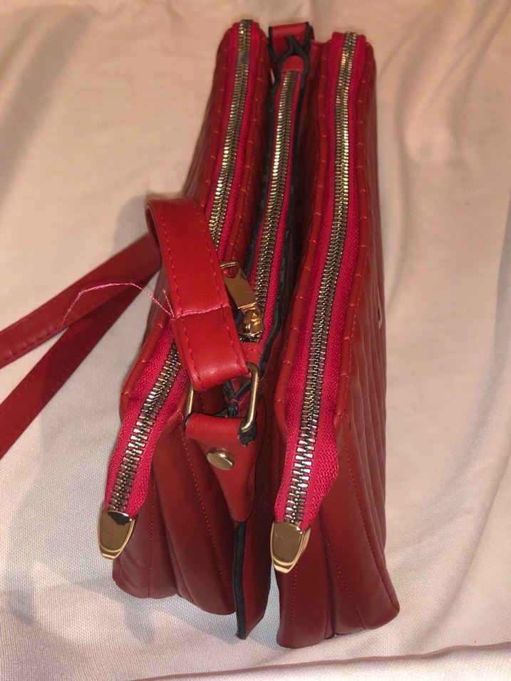 Kırmızı Deri Kadın Çanta - Görsel 2