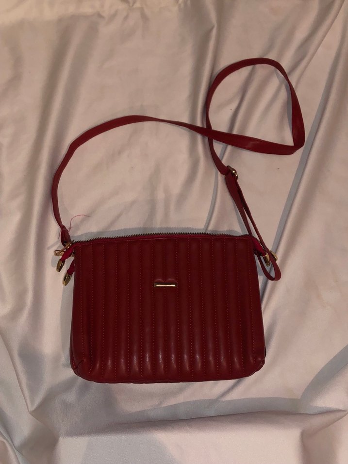 Kırmızı Deri Kadın Çanta - Görsel 5