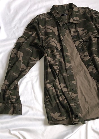 Kadın Kamuflaj Düğmeli Ceket - Görsel 3