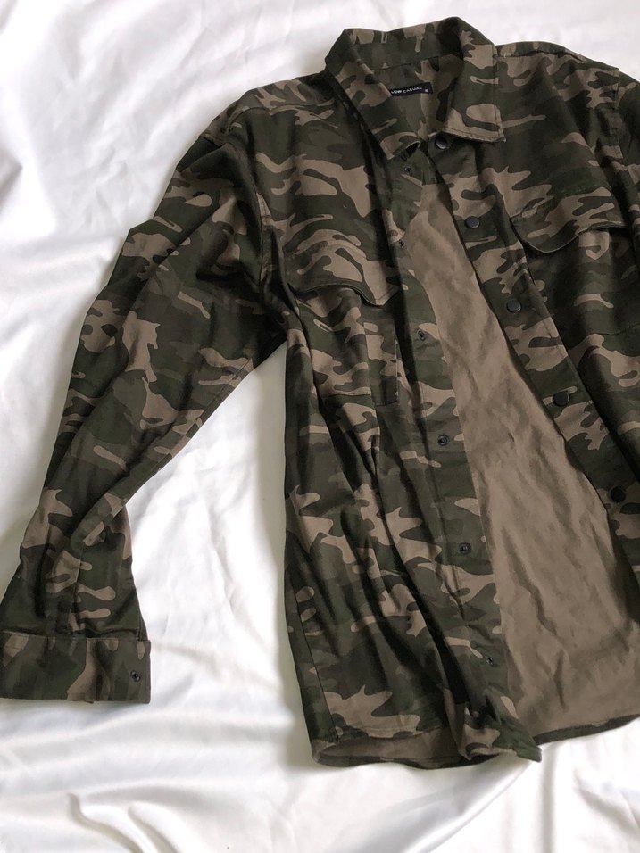 Kadın Kamuflaj Düğmeli Ceket - Görsel 3