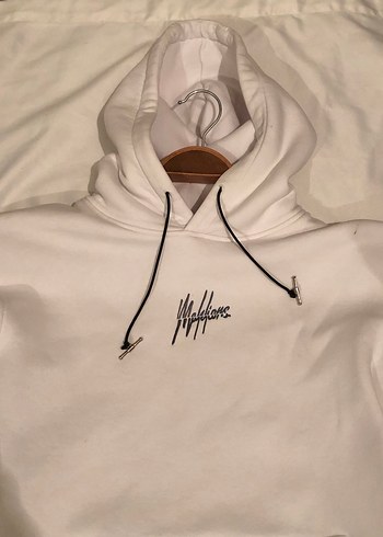 Kadın Beyaz Kapüşonlu Salaş Sweatshirt - Görsel 3