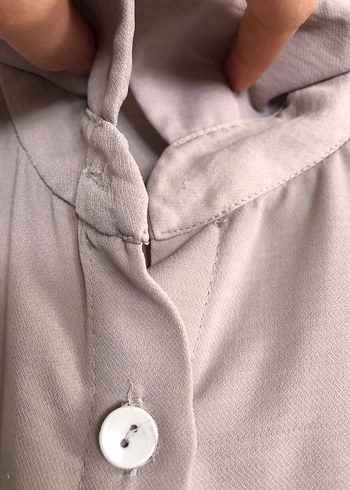 Düğmeli Bej Uzun Kollu Kadın Tunik - Görsel 4