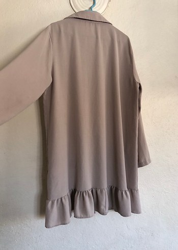 Düğmeli Bej Uzun Kollu Kadın Tunik - Görsel 8