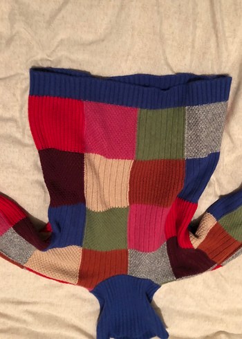 Renkli Bohem Balıkçı Yaka Triko Kazak - Görsel 2