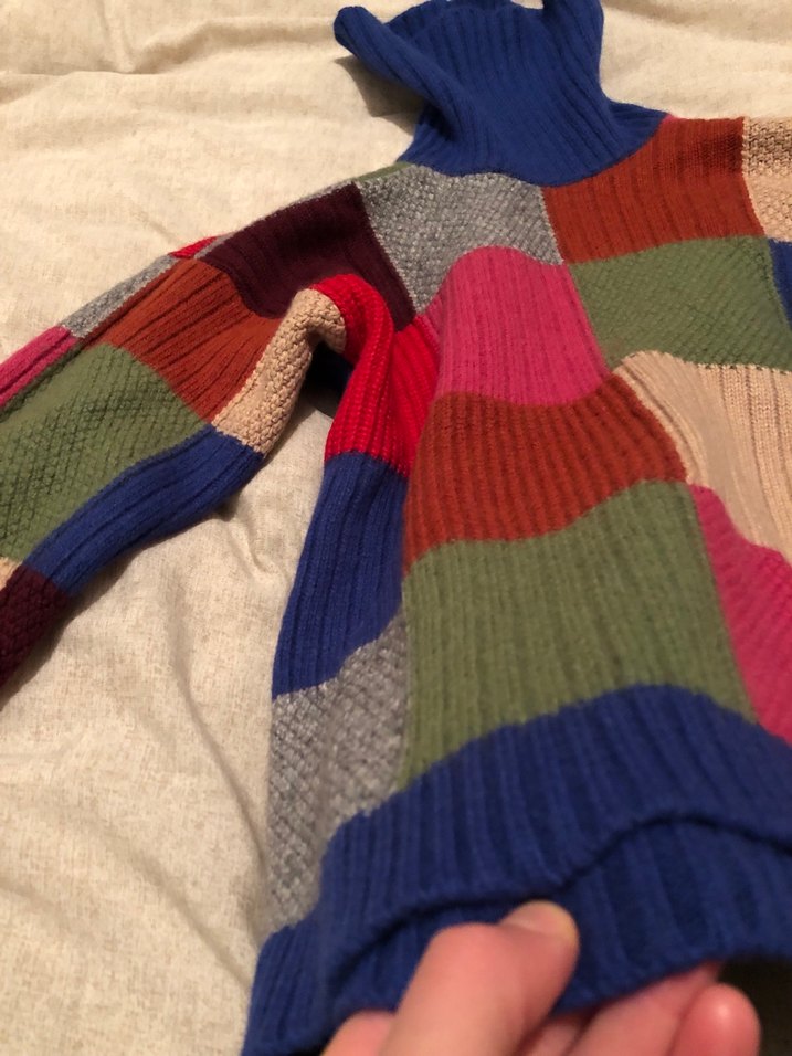 Renkli Bohem Balıkçı Yaka Triko Kazak - Görsel 4