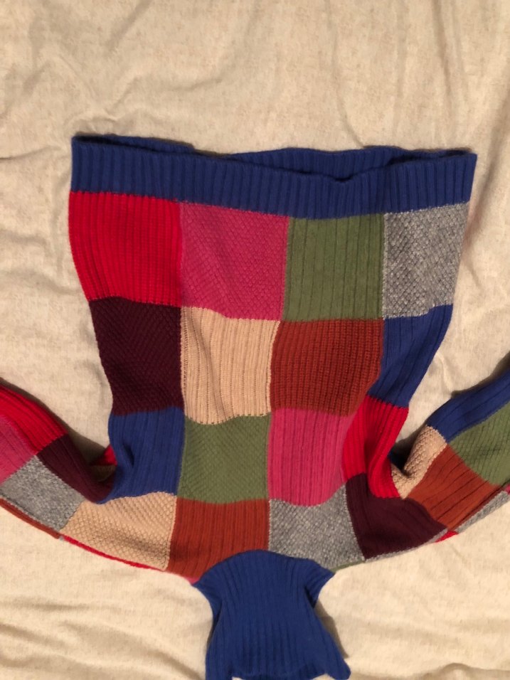 Renkli Bohem Balıkçı Yaka Triko Kazak - Görsel 2