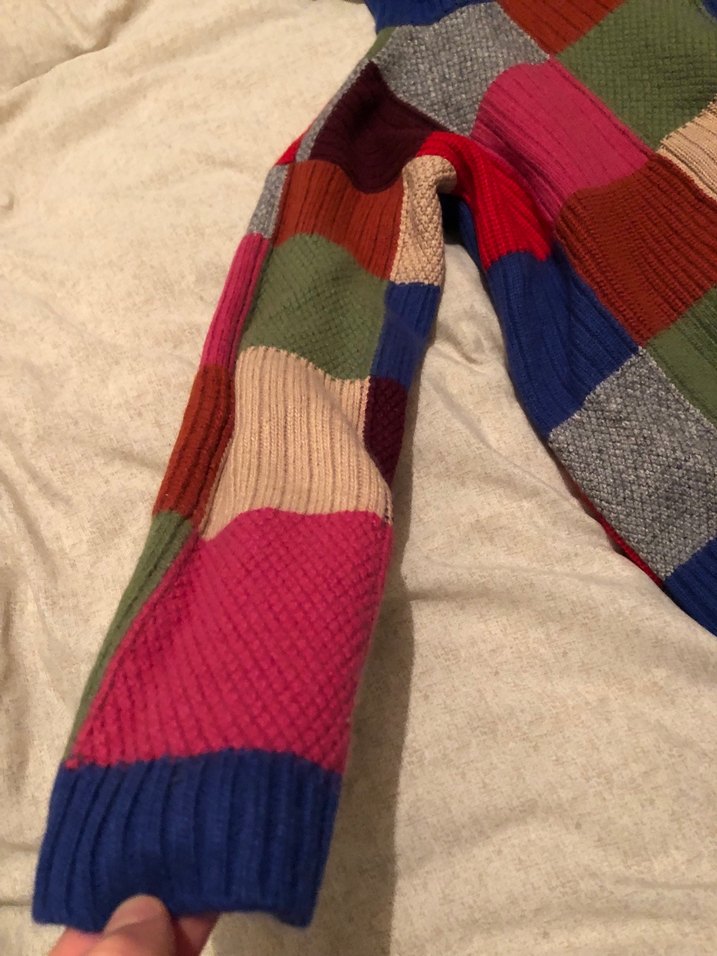 Renkli Bohem Balıkçı Yaka Triko Kazak - Görsel 3