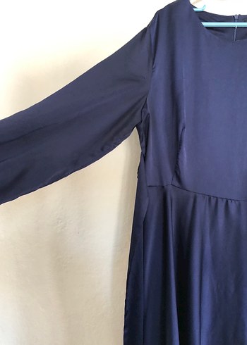Uzun Lacivert Kadın Elbise - Görsel 6