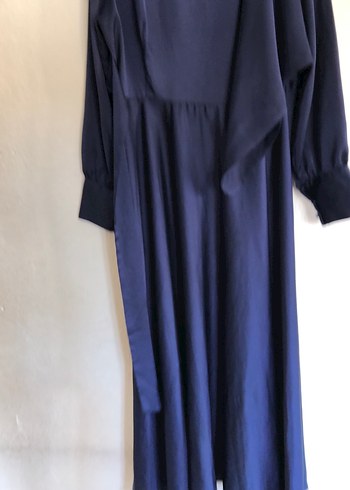 Uzun Lacivert Kadın Elbise - Görsel 4