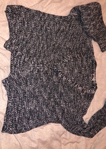 Gri Örgü Kadın Uzun Kollu Salaş Kazak - Görsel 7