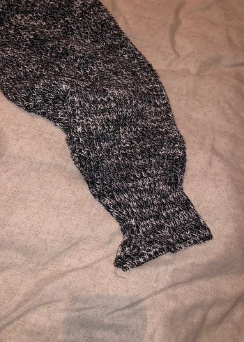 Gri Örgü Kadın Uzun Kollu Salaş Kazak - Görsel 8