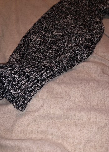 Gri Örgü Kadın Uzun Kollu Salaş Kazak - Görsel 2