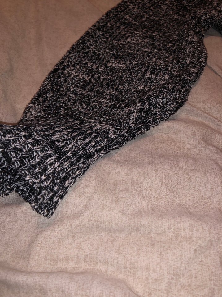 Gri Örgü Kadın Uzun Kollu Salaş Kazak - Görsel 2