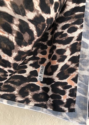 Kahverengi Kadın Leopar Desenli Atkı - Görsel 3