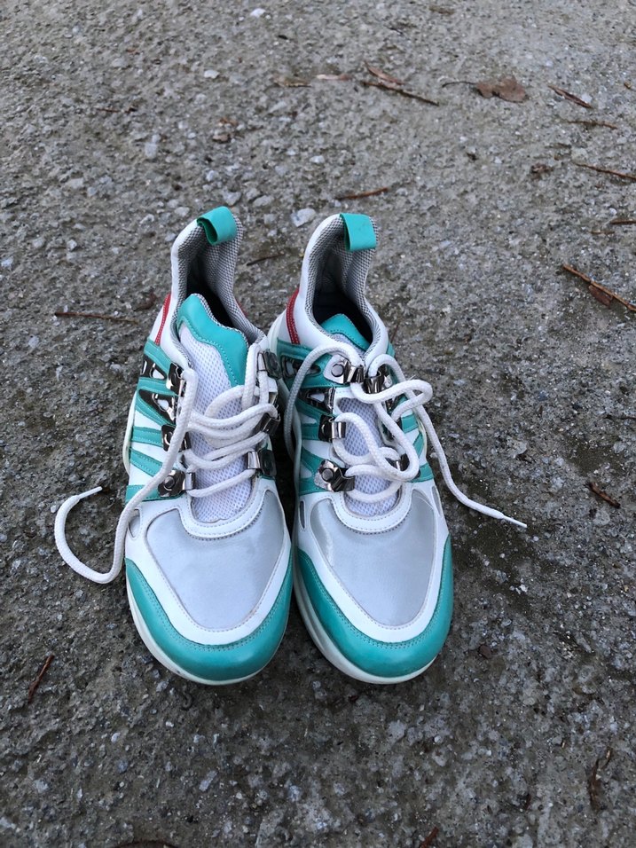 Renkli Bağcıklı Kadın Spor Ayakkabısı - Görsel 5