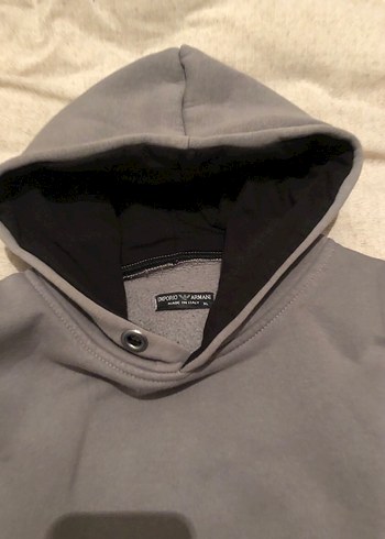 Gri Kapüşonlu Kadın Sweatshirt - Görsel 2