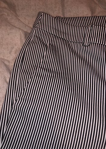 Gri Çizgili Kadın Kumaş Pantolon - Görsel 7