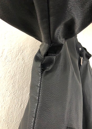 Siyah Deri Biker Ceket - Görsel 4