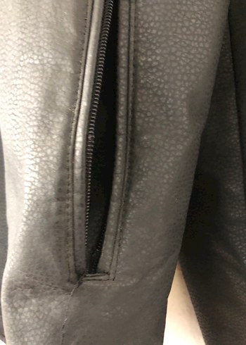 Siyah Deri Biker Ceket - Görsel 3