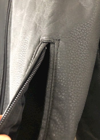 Siyah Deri Biker Ceket - Görsel 2