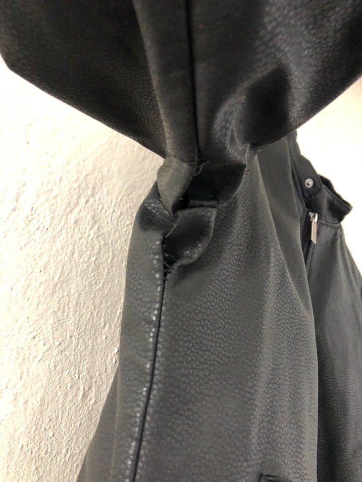 Siyah Deri Biker Ceket - Görsel 4