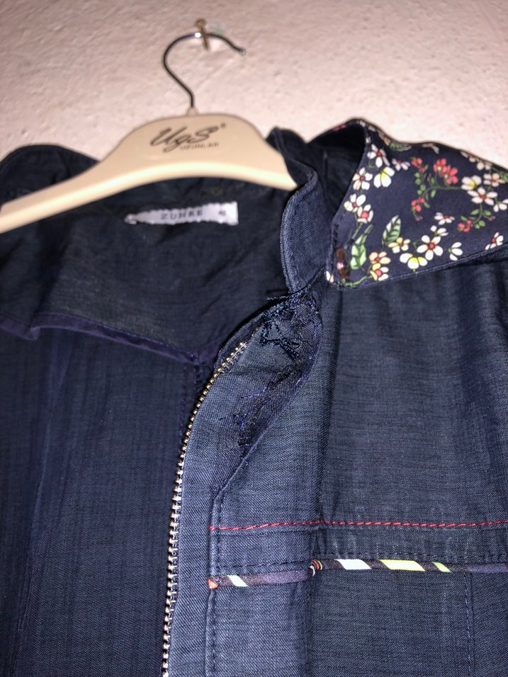 Lacivert Uzun Keten Kadın Kap - Görsel 4