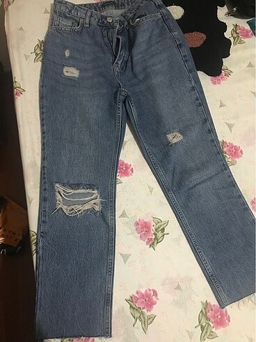 Mavi yüksek bel bootcut jeans