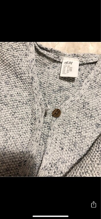 9-12 Ay Beden gri Renk H&M bebek hırka