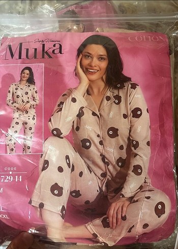 Leopar Desenli Uzun Kollu Kadın Pijama Takımı