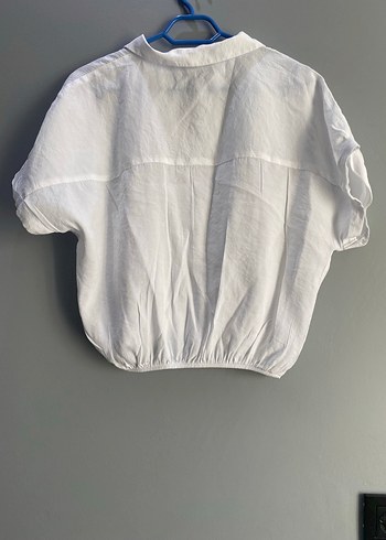 Çocuk Beyaz Keten Kısa Kollu Gömlek - Görsel 6