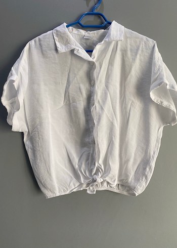 Çocuk Beyaz Keten Kısa Kollu Gömlek - Görsel 2