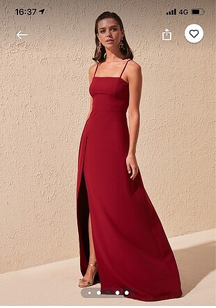 Trendyol & Milla Bordo renk gece elbisesi