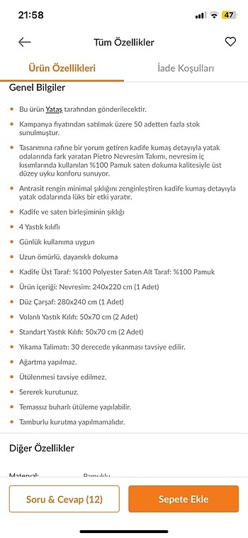 Yataş Yataş nevresim
