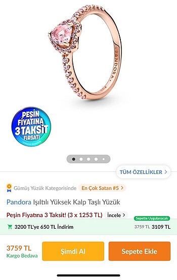 Beden Pandora Kalpli Yüzük Kutulu
