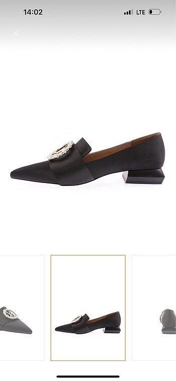 39 Beden siyah Renk Saten kaplama logolu stiletto