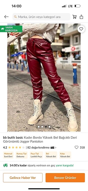 Diğer Deri jagger pantolon